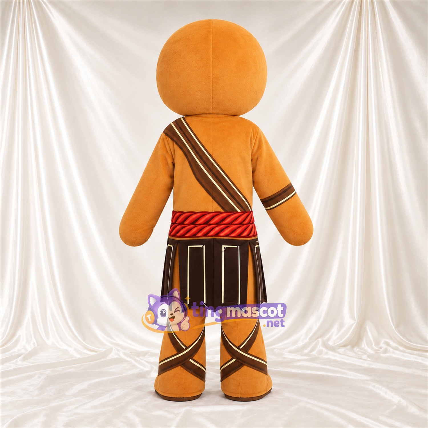 Brown Gingerbread Man Mascot Costume - Brown Warrior Outfit Brown Gingerbread Man Mascot Costume - Brown Warrior Outfit
