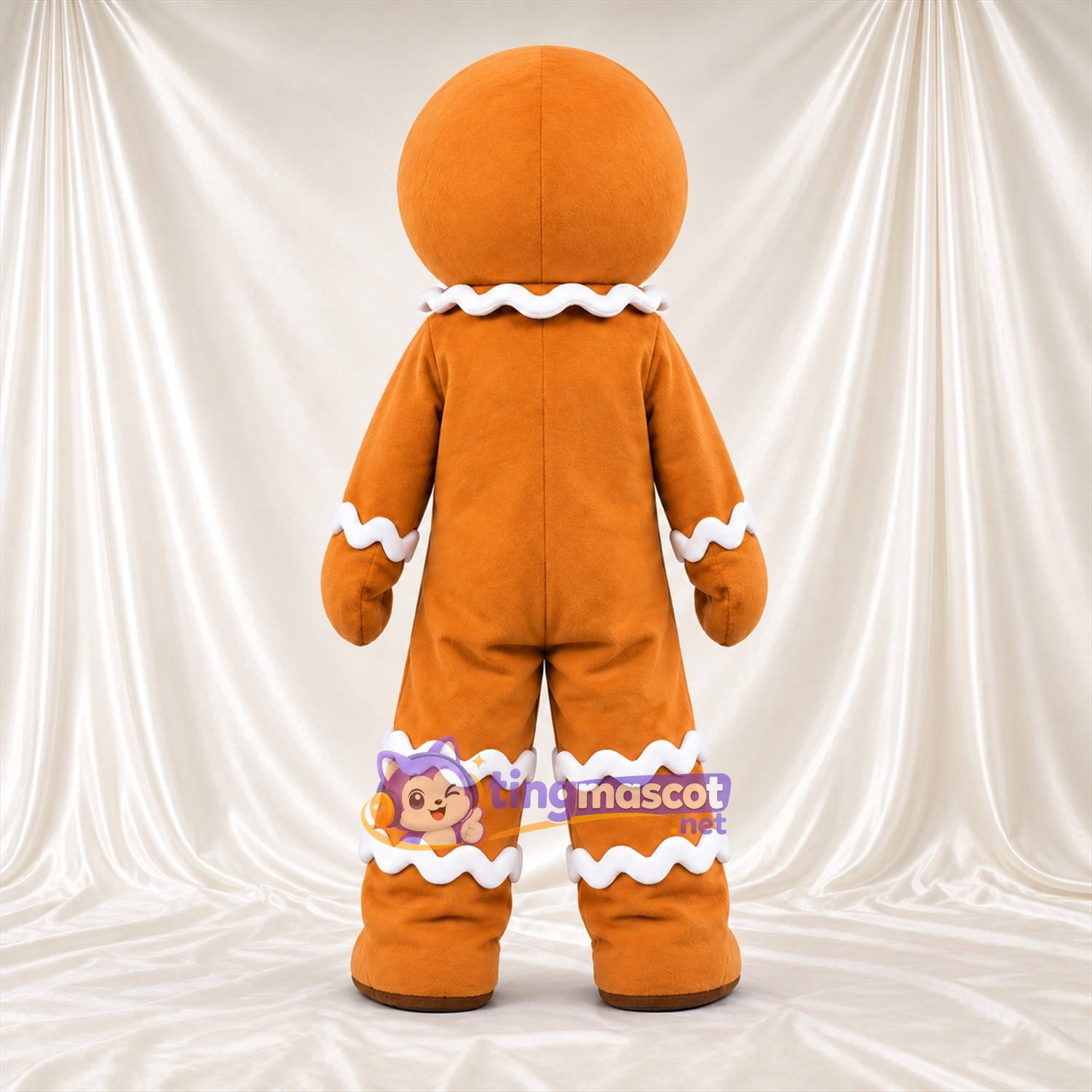 Brown Gingerbread Man Mascot Costume - Black Buttons and Pink Cheeks Brown Gingerbread Man Mascot Costume - Black Buttons and Pink Cheeks