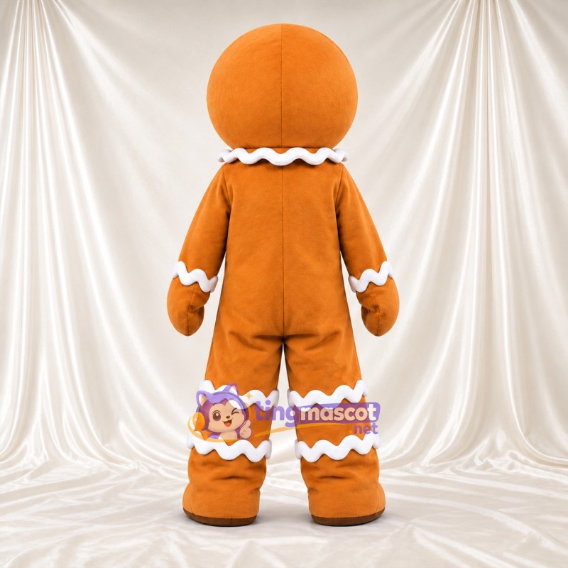 Brown Gingerbread Man Mascot Costume - Black Buttons and Pink Cheeks Brown Gingerbread Man Mascot Costume - Black Buttons and Pink Cheeks