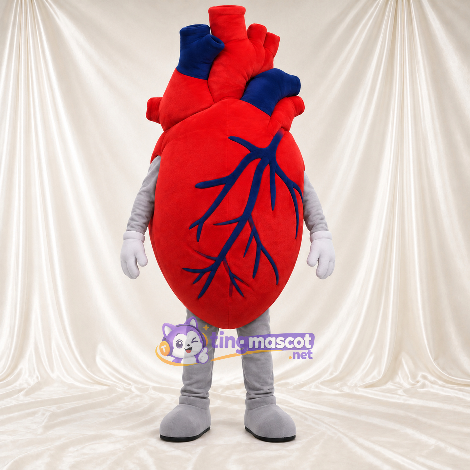 Costume de mascotte Cœur – rouge – Forme de cœur anatomique Costume de mascotte Cœur – rouge – Forme de cœur anatomique
