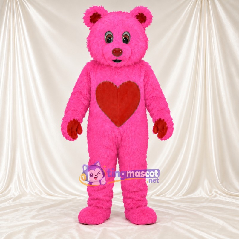 Maskottchenkostüm Bär – rosa – Bauch Maskottchenkostüm Bär – rosa – Bauch