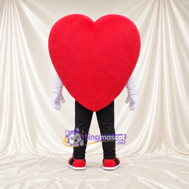 Costume de mascotte Cœur – rouge – Gants (blanc); Baskets (rouge)