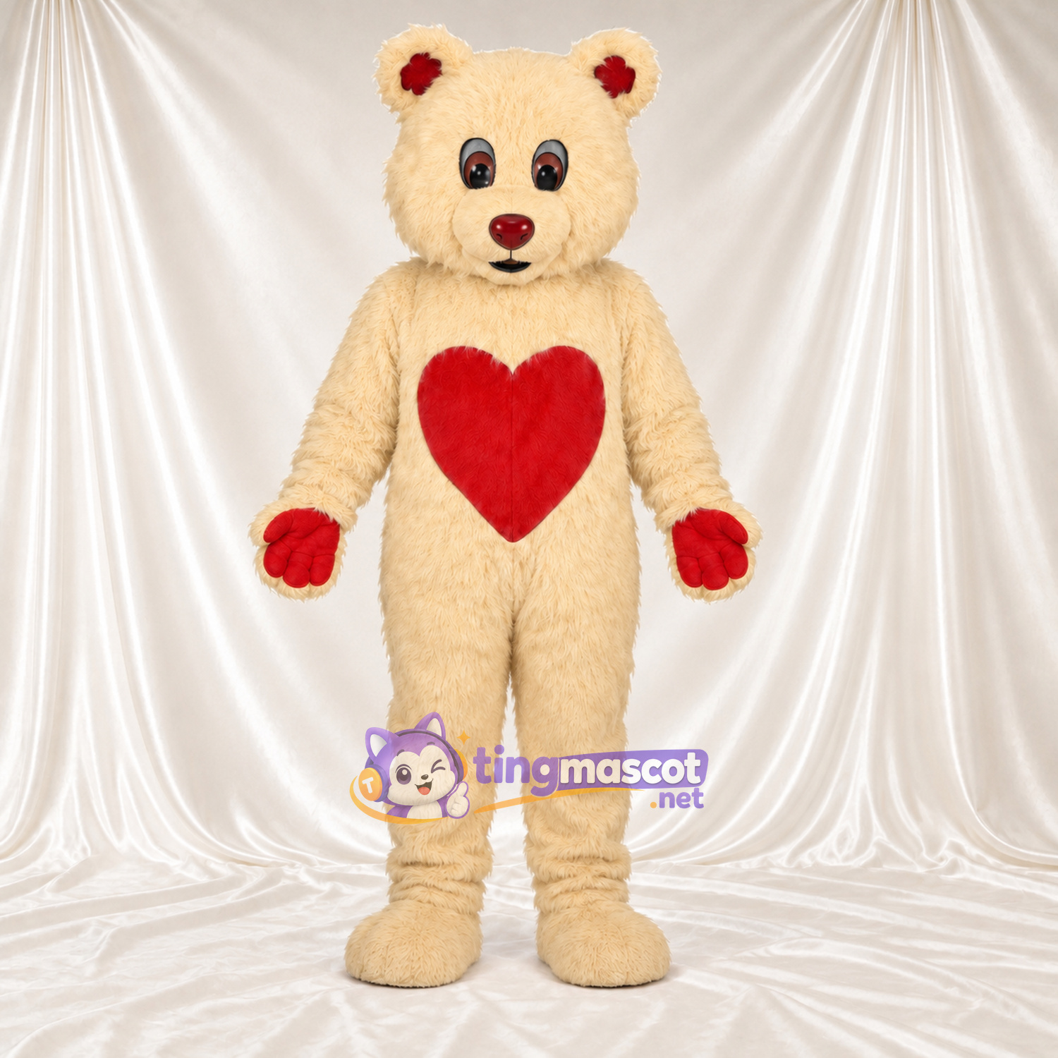 Costume de mascotte Ours – crème – Ventre Costume de mascotte Ours – crème – Ventre