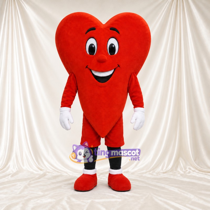 Maskottchenkostüm Herz – rot – Beine (schwarz); Shorts (rot) Maskottchenkostüm Herz – rot – Beine (schwarz); Shorts (rot)