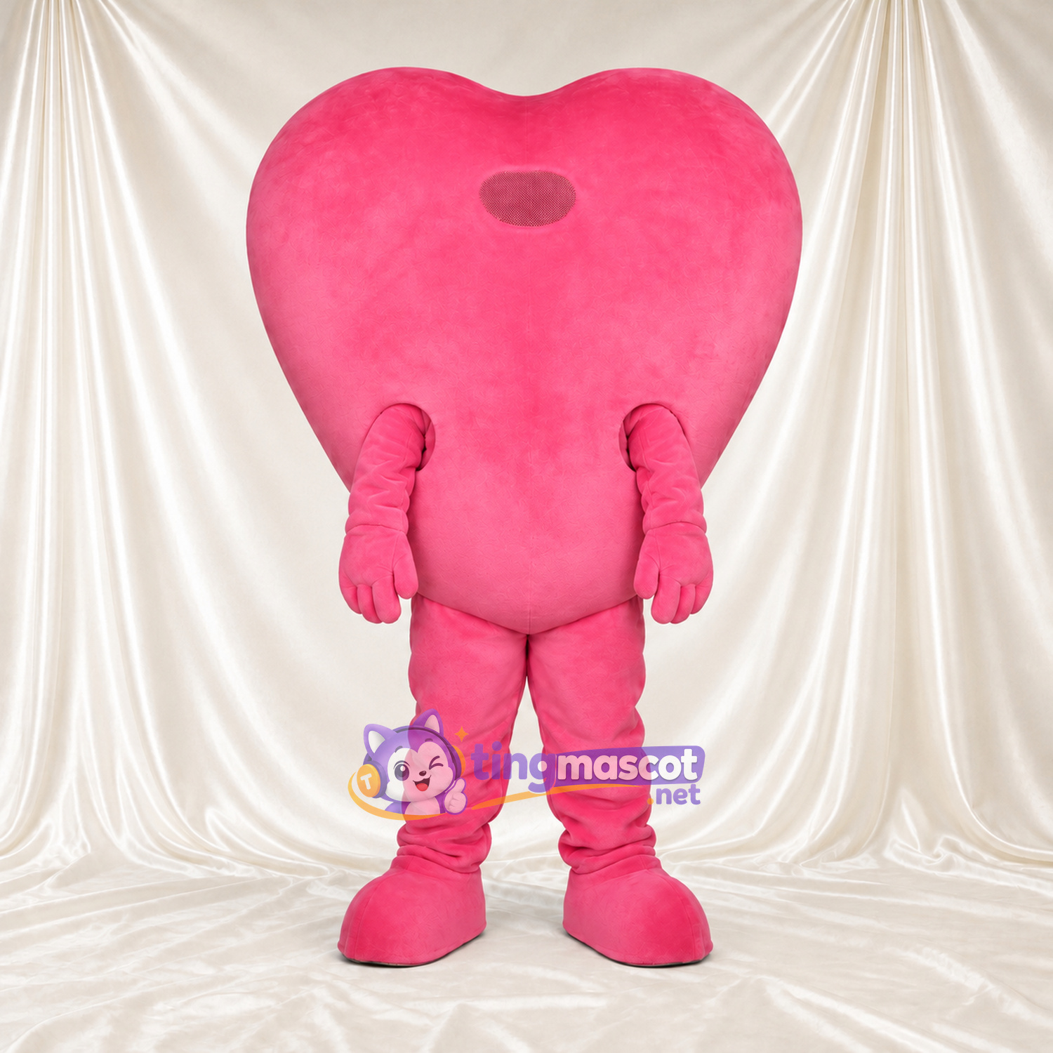 Costume de mascotte Cœur – rose – Mains (rose); Pieds (rose) Costume de mascotte Cœur – rose – Mains (rose); Pieds (rose)
