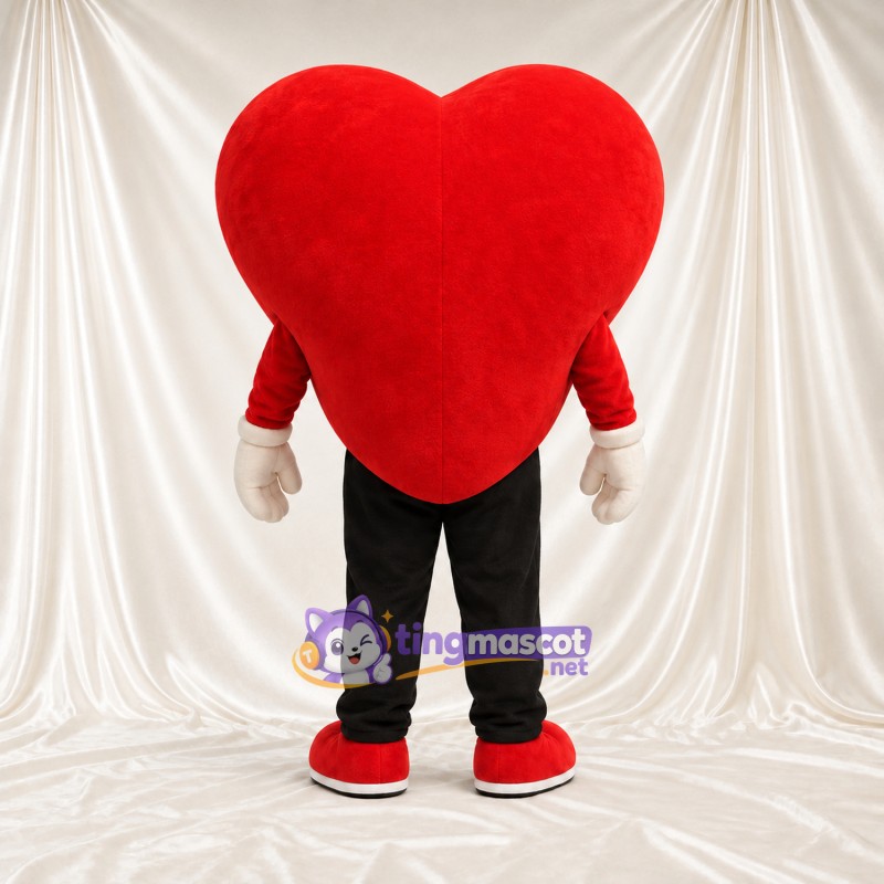 Costume de mascotte Cœur – rouge – Gants (blanc); Jambes (noir) Costume de mascotte Cœur – rouge – Gants (blanc); Jambes (noir)