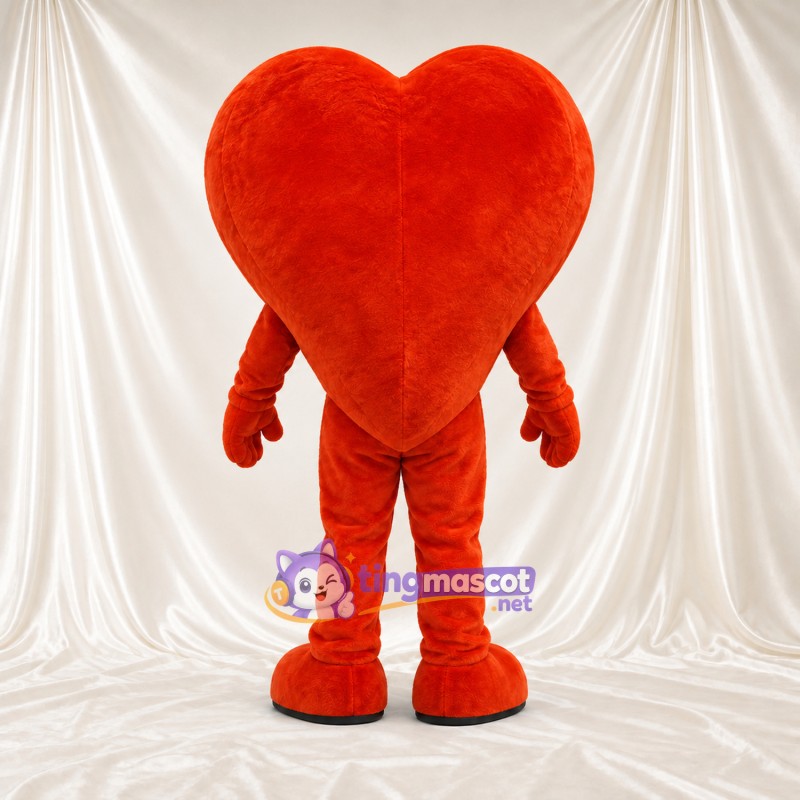 Costume de mascotte Cœur – orange – Yeux (bleu); Fourrure hirsute Costume de mascotte Cœur – orange – Yeux (bleu); Fourrure hirsute