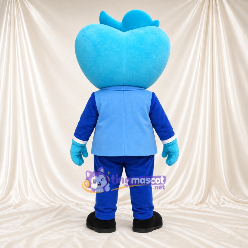 Maskottchenkostüm Herz – blau – Anzug (blau); Hut Maskottchenkostüm Herz – blau – Anzug (blau); Hut