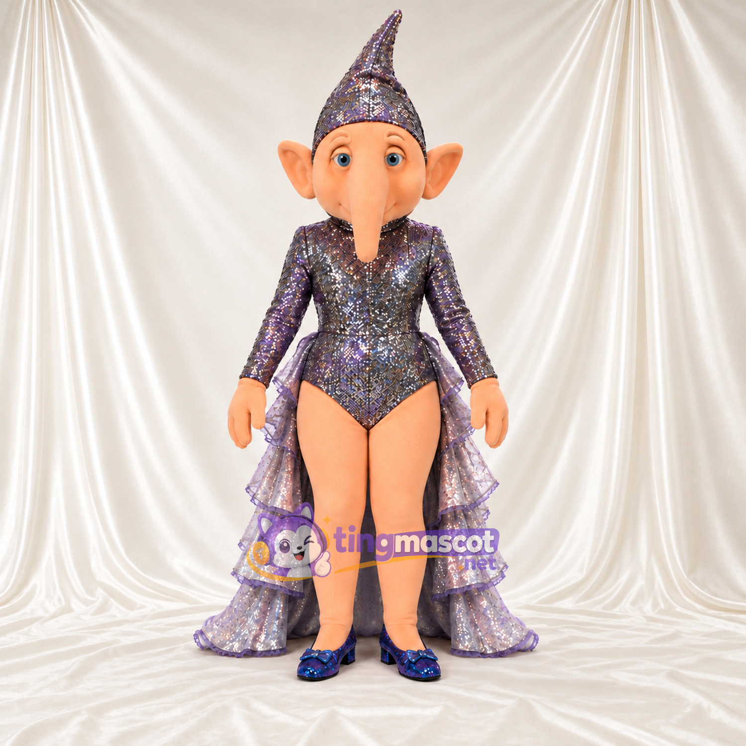 Costume de mascotte Bouffon – violet – Tenue Costume de mascotte Bouffon – violet – Tenue