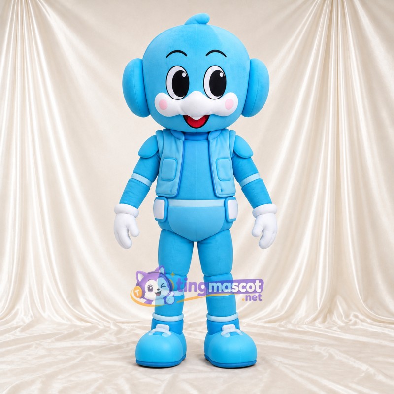Blue Robot Dog Mascot Costume Blue Robot Dog Mascot Costume