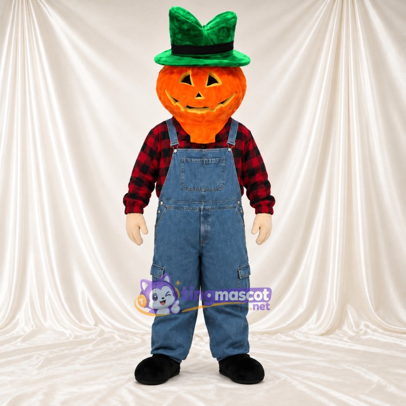 Costume de mascotte Citrouille – orange – Chemise; Salopette Costume de mascotte Citrouille – orange – Chemise; Salopette