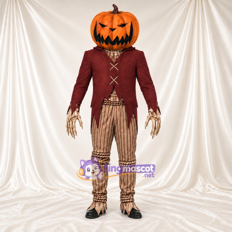 Costume de mascotte Citrouille – orange – Manteau (bordeaux); Pantalon Costume de mascotte Citrouille – orange – Manteau (bordeaux); Pantalon