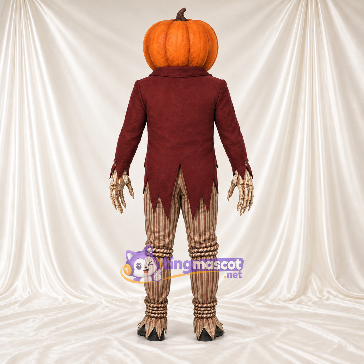 Costume de mascotte Citrouille – orange – Manteau (bordeaux); Pantalon Costume de mascotte Citrouille – orange – Manteau (bordeaux); Pantalon
