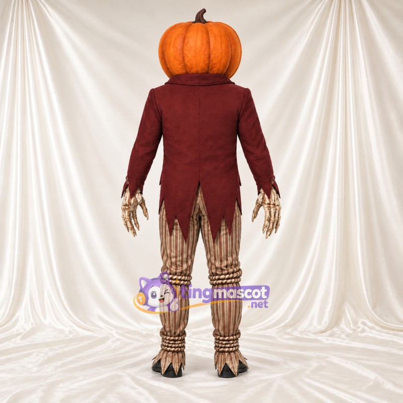 Costume de mascotte Citrouille – orange – Manteau (bordeaux); Pantalon Costume de mascotte Citrouille – orange – Manteau (bordeaux); Pantalon