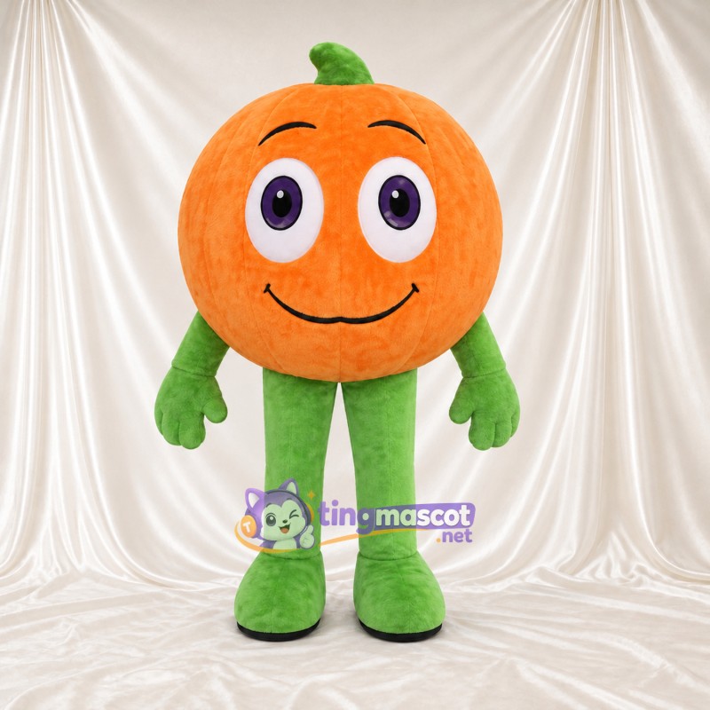 Orange Fruit Mascot Costume - Green Leaf Orange Fruit Mascot Costume - Green Leaf