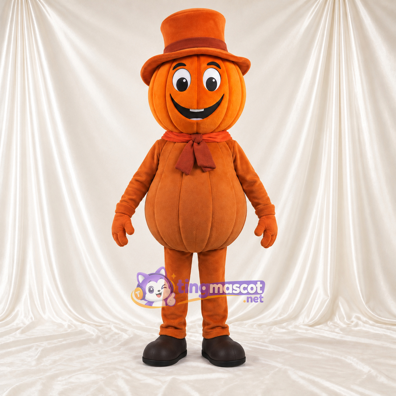 Costume de mascotte Citrouille – orange – Haut-de-forme (orange) Costume de mascotte Citrouille – orange – Haut-de-forme (orange)
