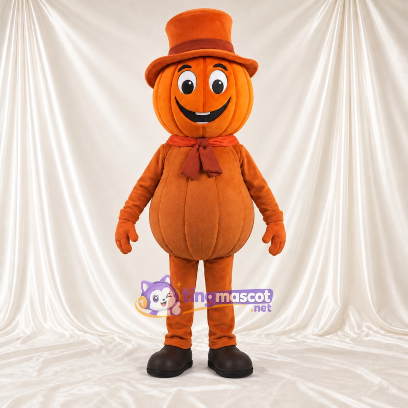 Costume de mascotte Citrouille – orange – Haut-de-forme (orange) Costume de mascotte Citrouille – orange – Haut-de-forme (orange)