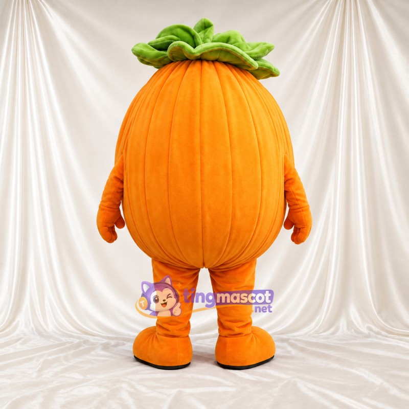 Costume de mascotte Citrouille – orange – Feuille (vert); Couronne Costume de mascotte Citrouille – orange – Feuille (vert); Couronne