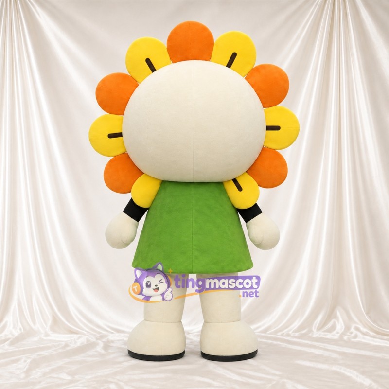 Maskottchenkostüm Blume – gelb / orange – Kleid (grün) Maskottchenkostüm Blume – gelb / orange – Kleid (grün)