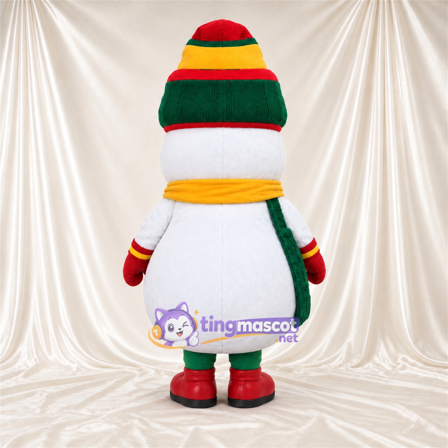 Costume de mascotte Bonhomme de neige – blanc – Chapeau; Écharpe Costume de mascotte Bonhomme de neige – blanc – Chapeau; Écharpe