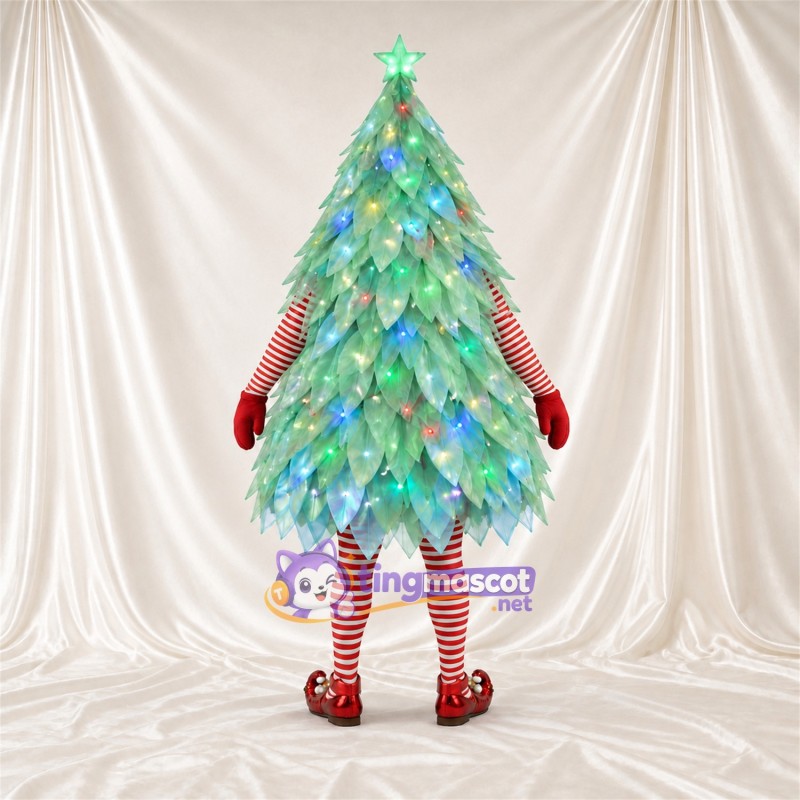 Maskottchenkostüm Weihnachtsbaum – grün – Schillernde Zweige Maskottchenkostüm Weihnachtsbaum – grün – Schillernde Zweige