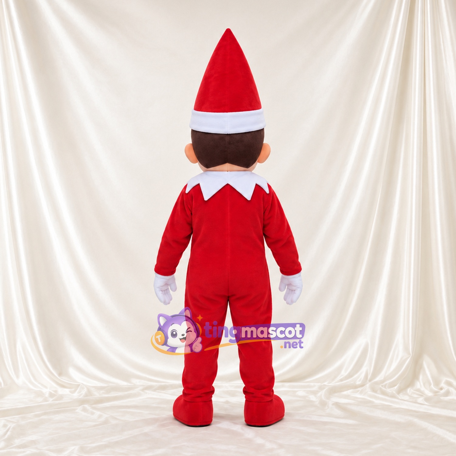 Christmas Elf Mascot Costume - Red Outfit Christmas Elf Mascot Costume - Red Outfit