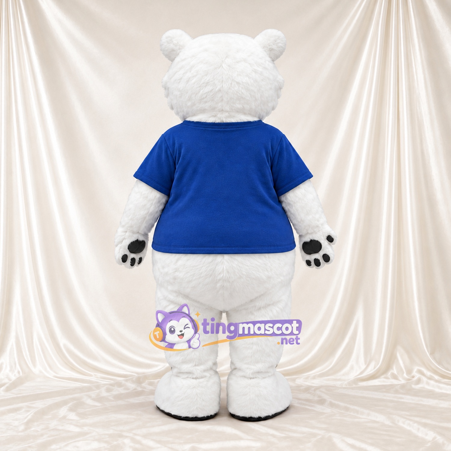 Maskottchenkostüm Eisbär – weiß – T-Shirt (blau) Maskottchenkostüm Eisbär – weiß – T-Shirt (blau)