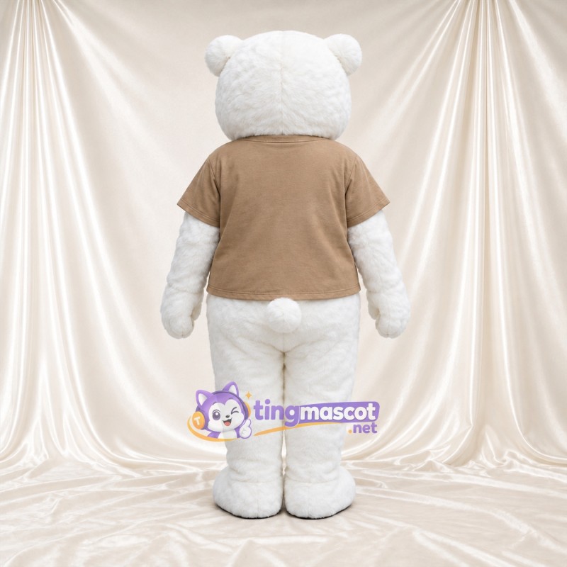 Maskottchenkostüm Eisbär – weiß – T-Shirt (hellbraun) Maskottchenkostüm Eisbär – weiß – T-Shirt (hellbraun)