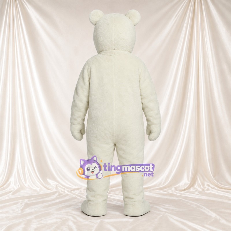 Costume de mascotte Ours polaire – blanc – Yeux étroits; Bouche fermée Costume de mascotte Ours polaire – blanc – Yeux étroits; Bouche fermée