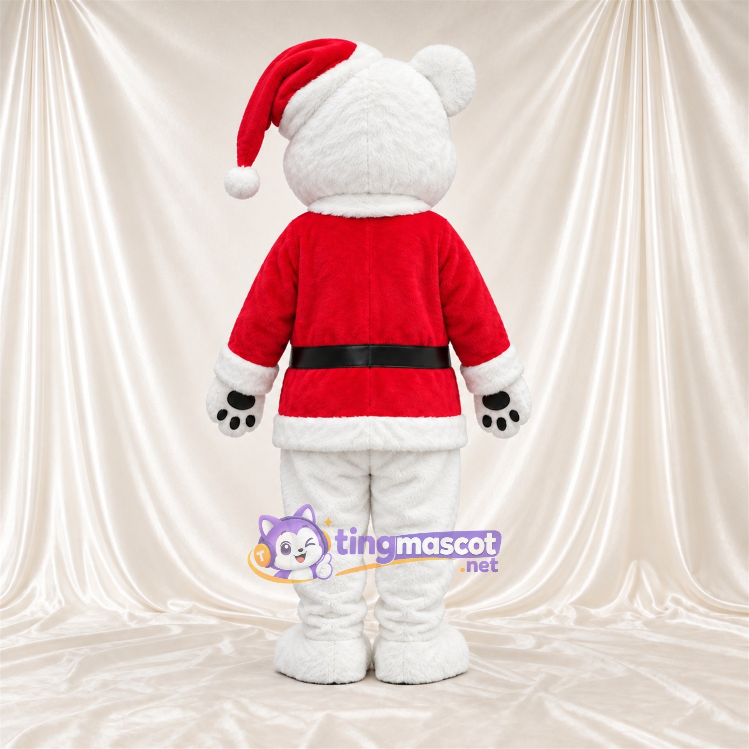 White Polar Bear Mascot Costume - Santa Outfit White Polar Bear Mascot Costume - Santa Outfit