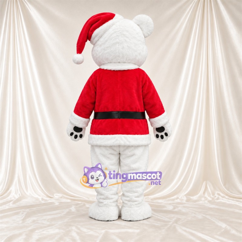 White Polar Bear Mascot Costume - Santa Outfit White Polar Bear Mascot Costume - Santa Outfit