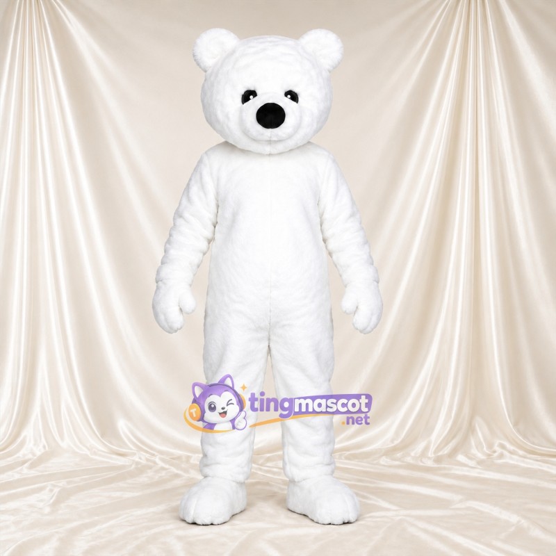 Maskottchenkostüm Eisbär – weiß – Nase (schwarz); Kopf Maskottchenkostüm Eisbär – weiß – Nase (schwarz); Kopf