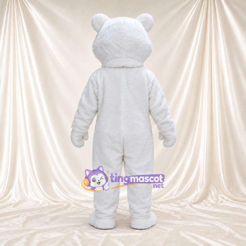 Costume de mascotte Ours polaire – blanc – Bouche ouverte; Crocs pointus Costume de mascotte Ours polaire – blanc – Bouche ouverte; Crocs pointus