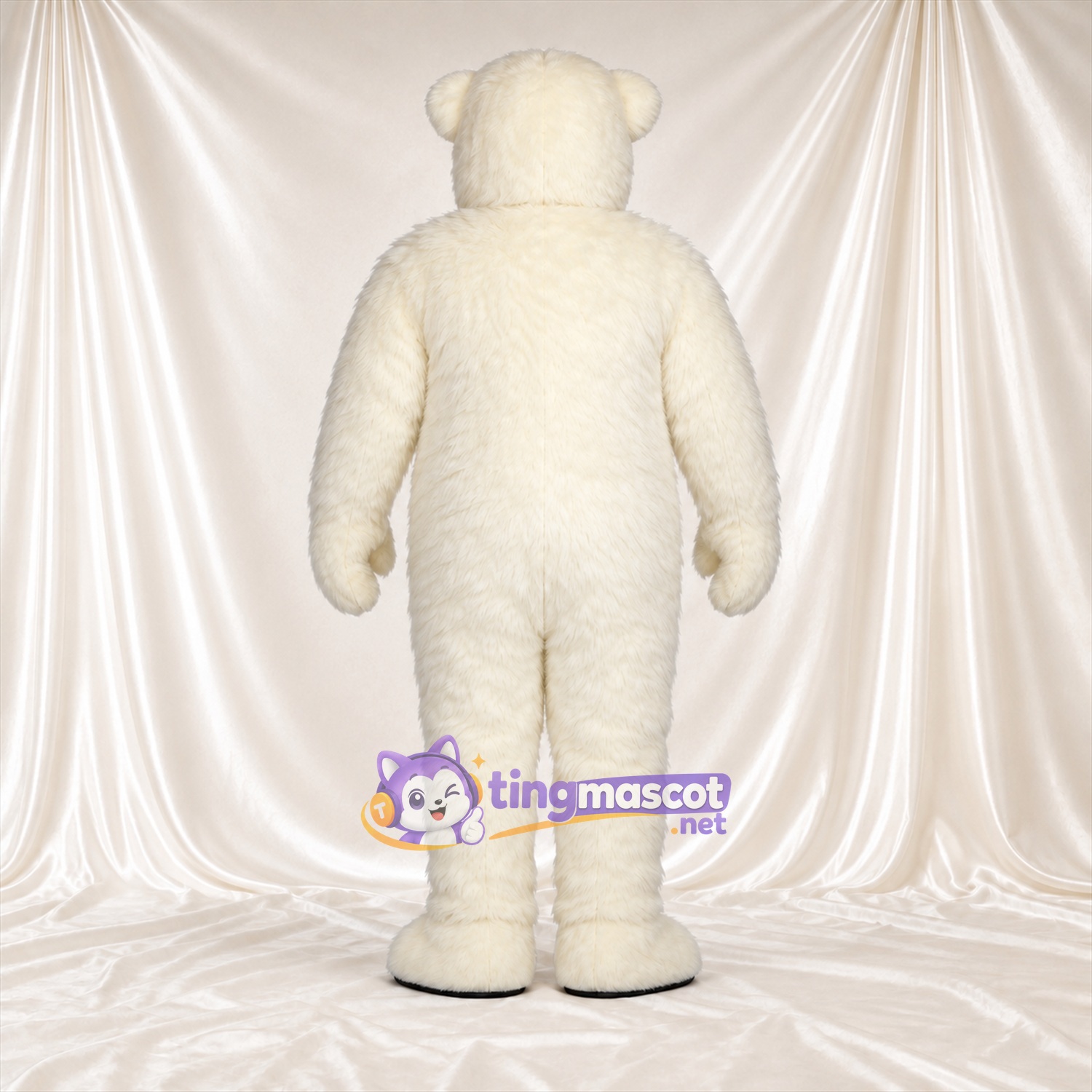 Costume de mascotte Ours polaire – blanc – Bouche fermée; Tête Costume de mascotte Ours polaire – blanc – Bouche fermée; Tête