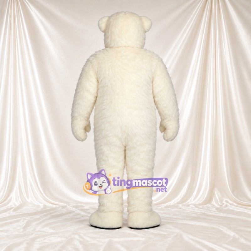 Costume de mascotte Ours polaire – blanc – Bouche fermée; Tête Costume de mascotte Ours polaire – blanc – Bouche fermée; Tête