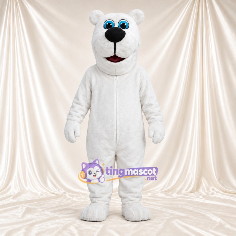 Maskottchenkostüm Eisbär – weiß – Augen (blau); Nase (schwarz) Maskottchenkostüm Eisbär – weiß – Augen (blau); Nase (schwarz)