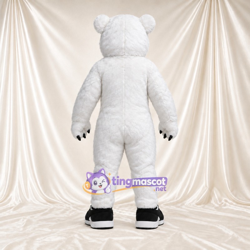 Costume de mascotte Ours polaire – blanc – Baskets (noir) Costume de mascotte Ours polaire – blanc – Baskets (noir)