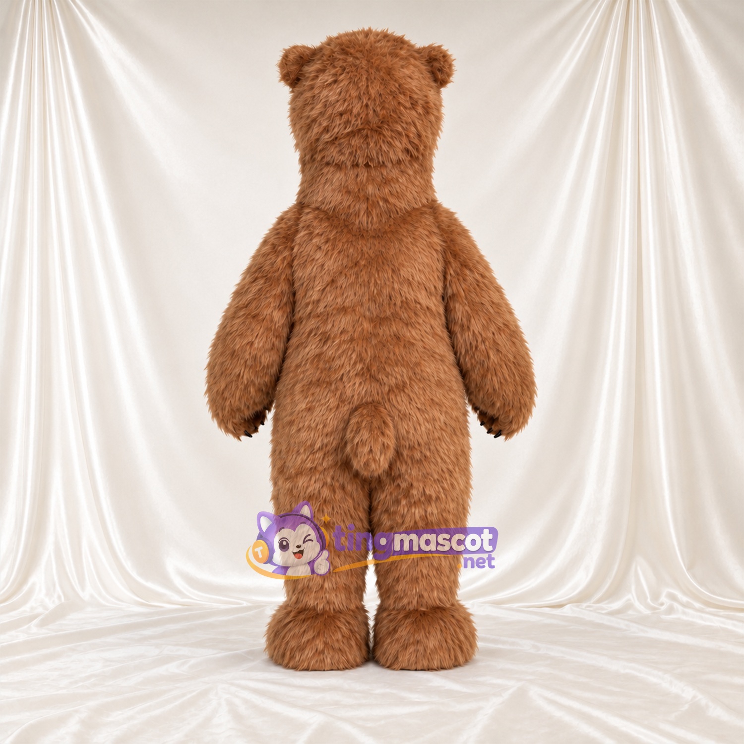 Maskottchenkostüm Bär – braun – Schnauze (creme); Geschlossener Mund Maskottchenkostüm Bär – braun – Schnauze (creme); Geschlossener Mund