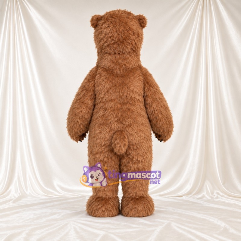 Maskottchenkostüm Bär – braun – Schnauze (creme); Geschlossener Mund Maskottchenkostüm Bär – braun – Schnauze (creme); Geschlossener Mund