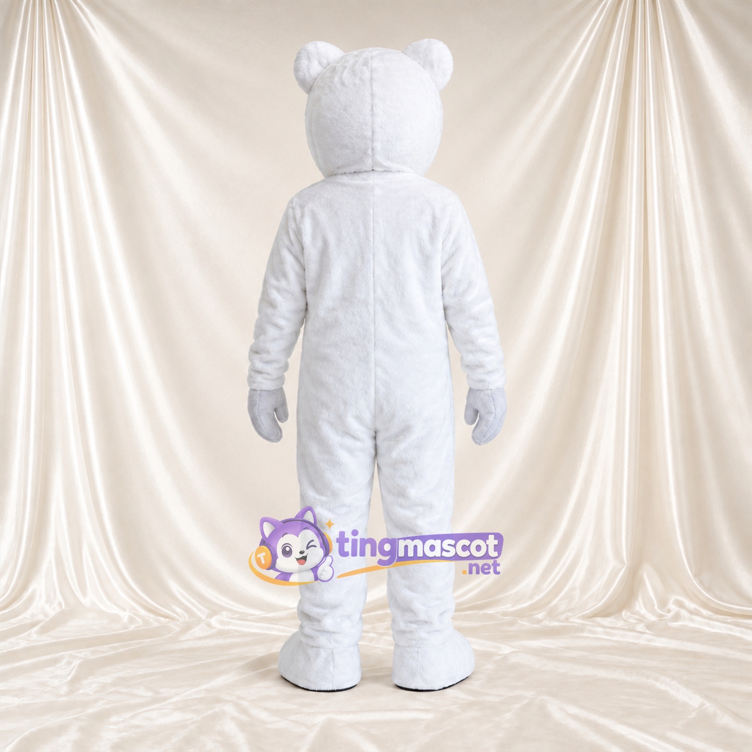 Maskottchenkostüm Eisbär – weiß – Lange Ohren; Schnauze Maskottchenkostüm Eisbär – weiß – Lange Ohren; Schnauze