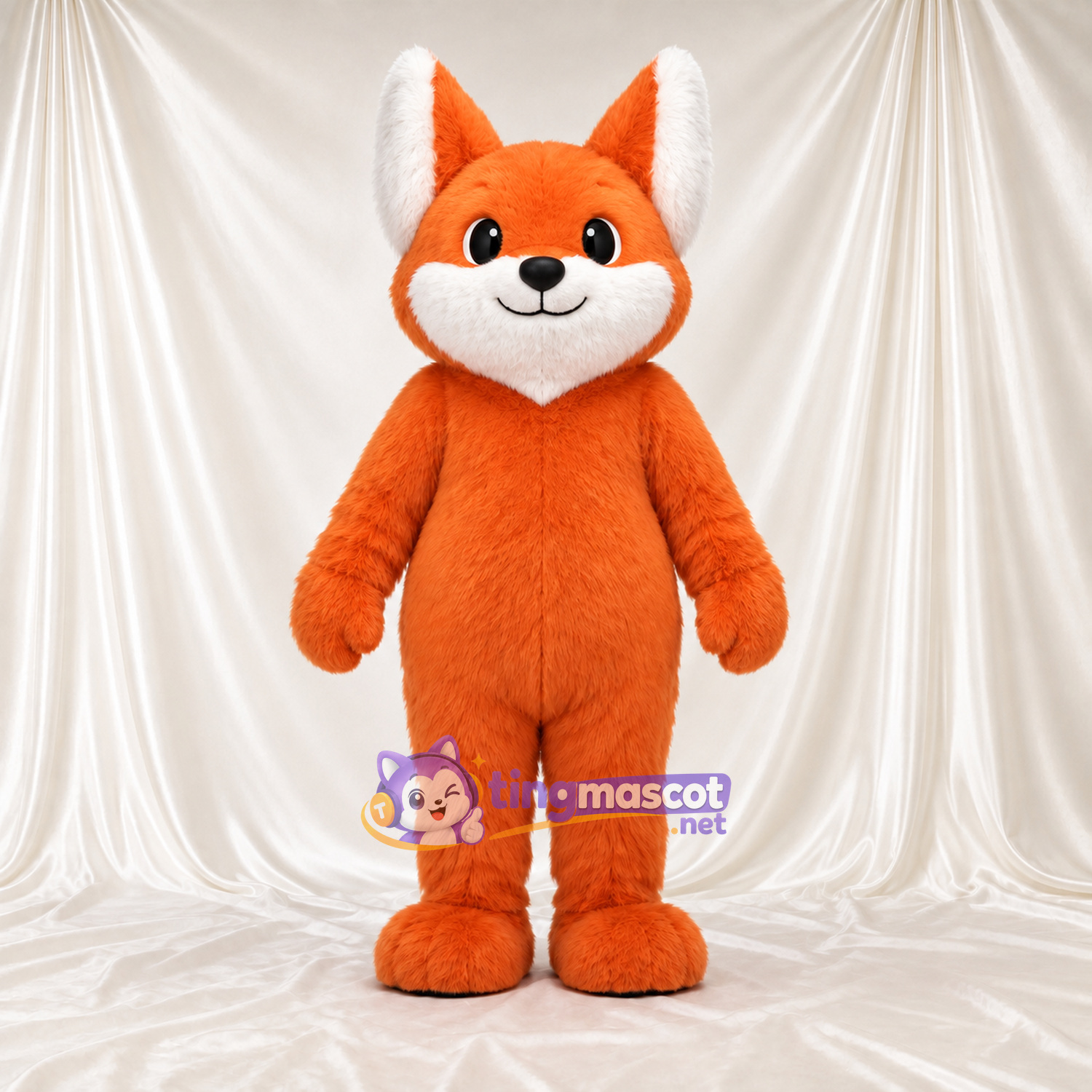 Maskottchenkostüm Fuchs – orange – Buschiger Schwanz; Schnauze (weiß) Maskottchenkostüm Fuchs – orange – Buschiger Schwanz; Schnauze (weiß)