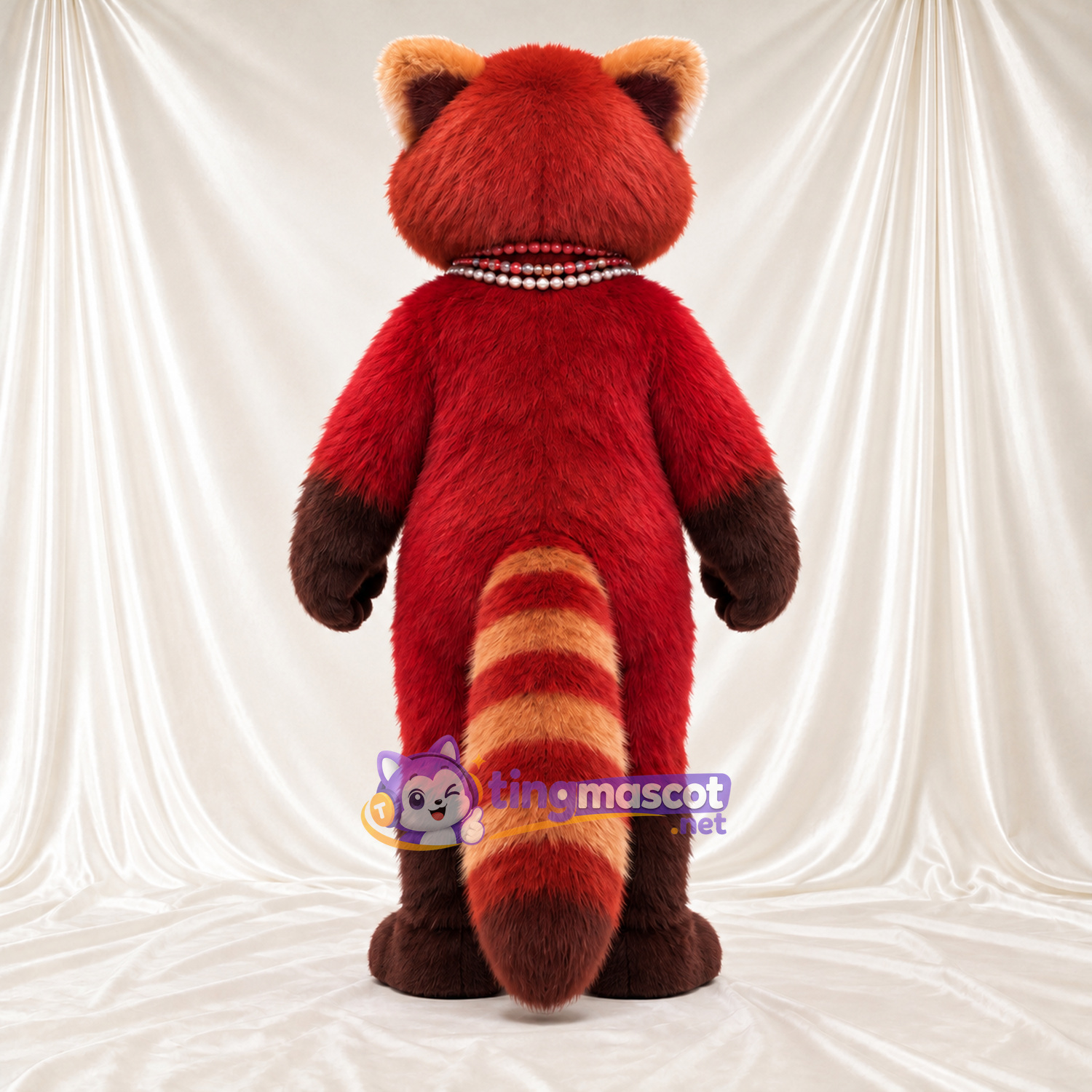Costume de mascotte Panda roux – rouge / marron – Colliers Costume de mascotte Panda roux – rouge / marron – Colliers