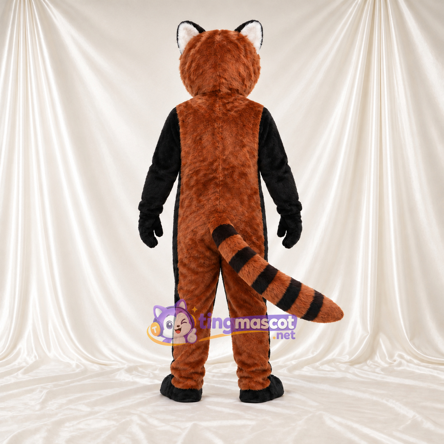 Brown and Black Red Panda Mascot Costume - Black Belly and Long Tail Brown and Black Red Panda Mascot Costume - Black Belly and Long Tail