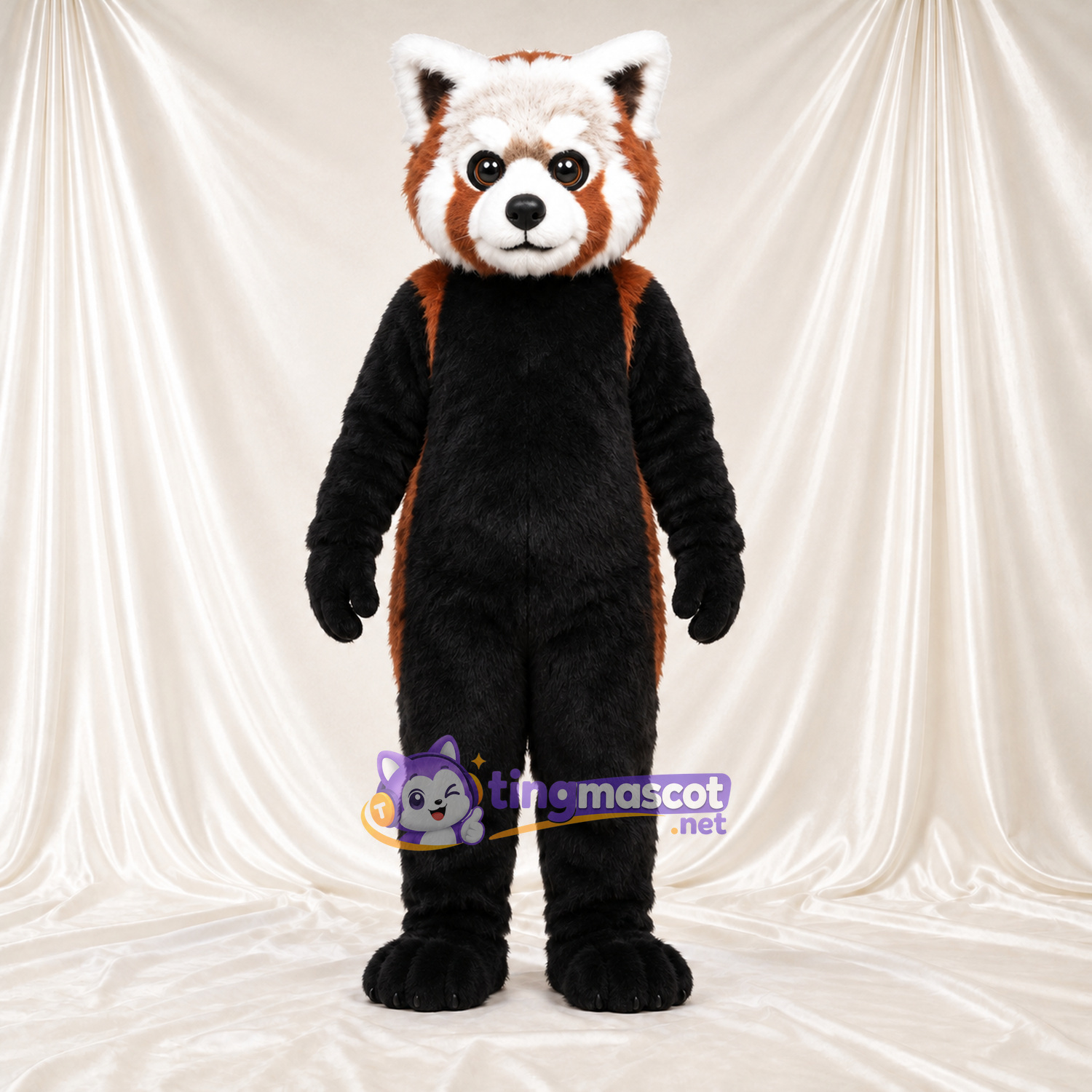 Brown and Black Red Panda Mascot Costume - Black Belly and White Head Brown and Black Red Panda Mascot Costume - Black Belly and White Head