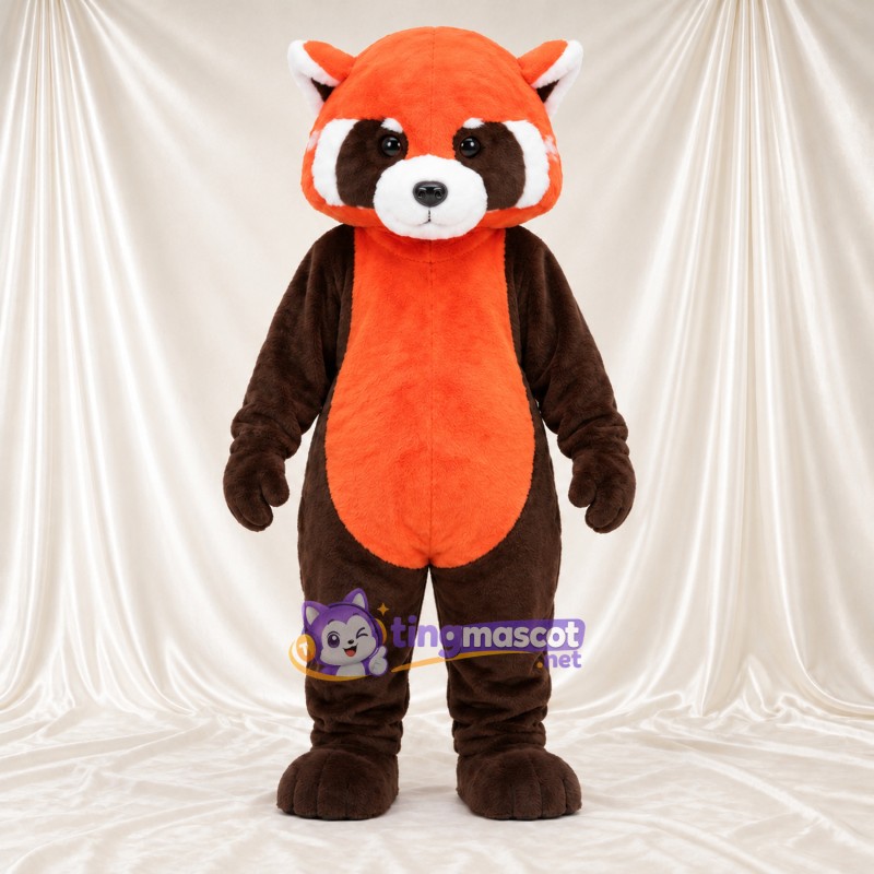 Orange and Black Red Panda Mascot Costume - Orange Belly and White-Striped Tail Orange and Black Red Panda Mascot Costume - Orange Belly and White-Striped Tail