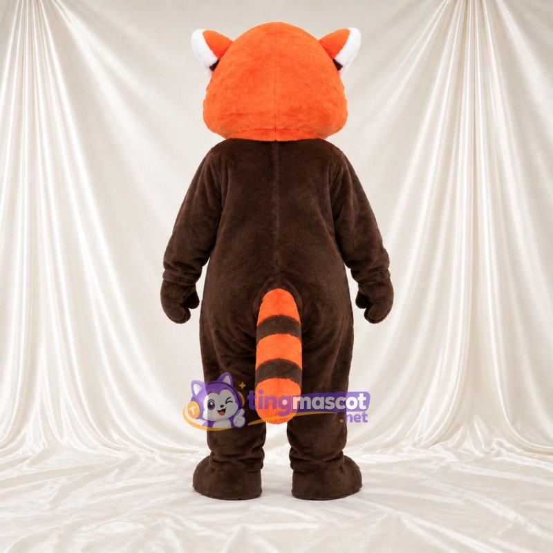 Orange and Black Red Panda Mascot Costume - Orange Belly and White-Striped Tail Orange and Black Red Panda Mascot Costume - Orange Belly and White-Striped Tail