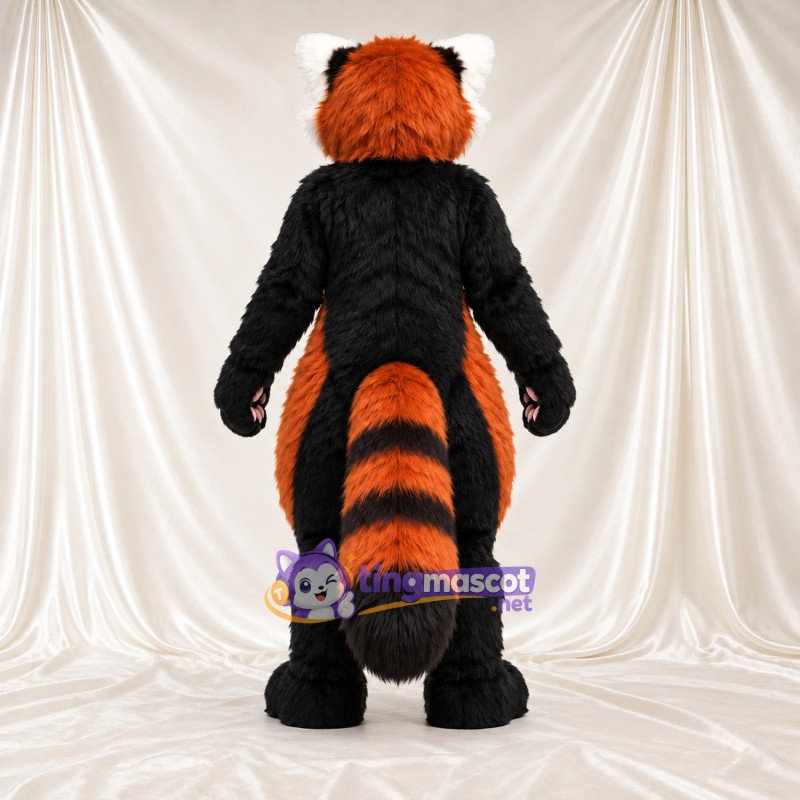 Orange and Black Red Panda Mascot Costume - Black Belly and Pink Paw Pads Orange and Black Red Panda Mascot Costume - Black Belly and Pink Paw Pads