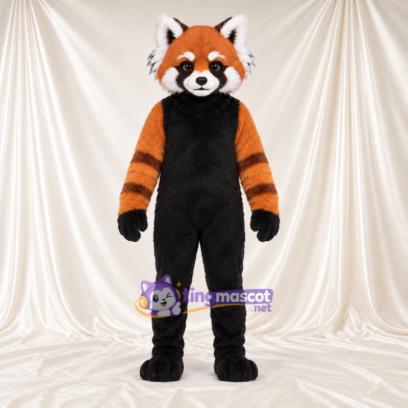 Maskottchenkostüm Roter Panda – braun / schwarz – Bauch (schwarz); Beine Maskottchenkostüm Roter Panda – braun / schwarz – Bauch (schwarz); Beine