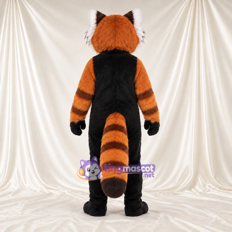 Brown and Black Red Panda Mascot Costume - Black Belly and Striped Arms and Legs Brown and Black Red Panda Mascot Costume - Black Belly and Striped Arms and Legs