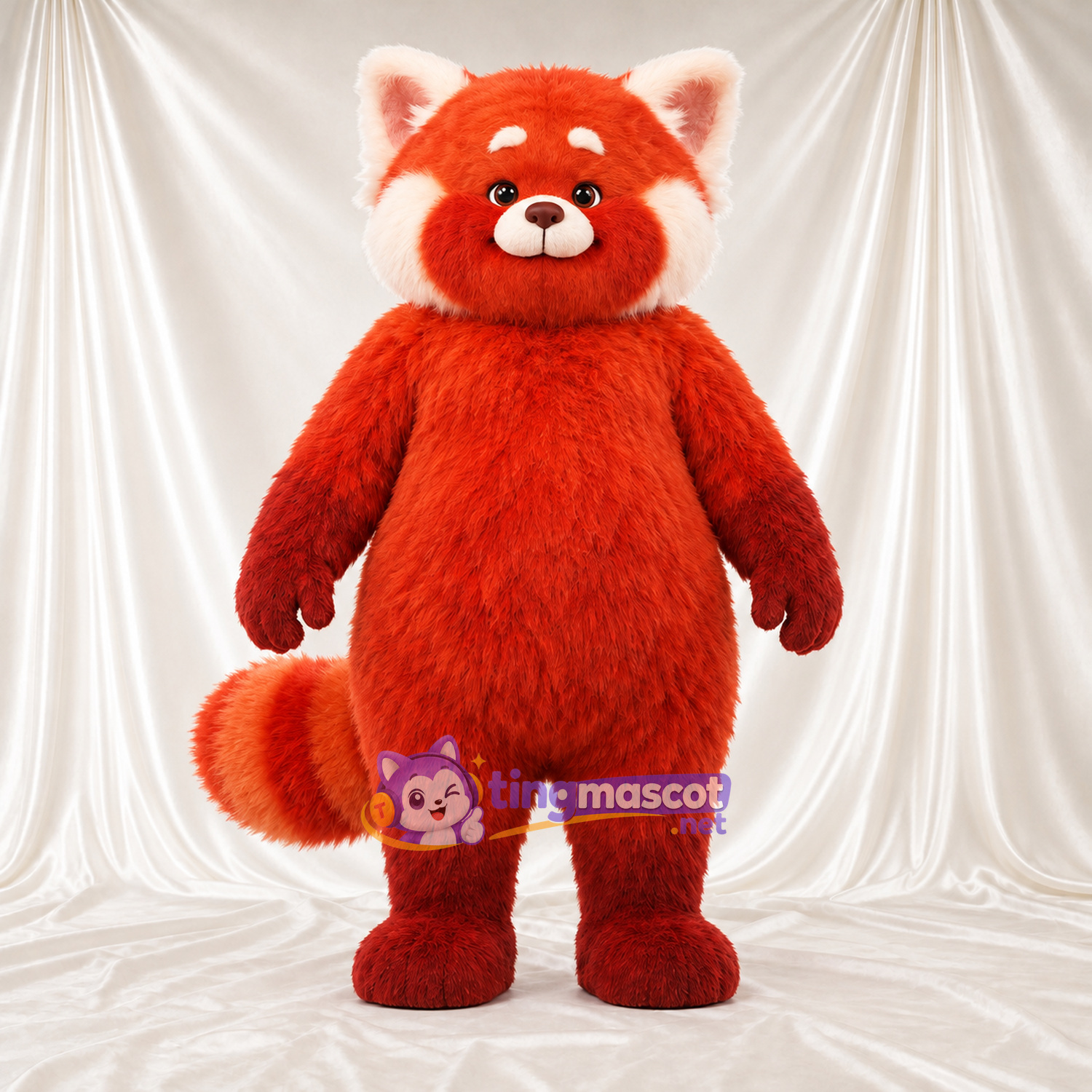 Maskottchenkostüm Roter Panda – rot – Buschiger Schwanz; Zottelfell Maskottchenkostüm Roter Panda – rot – Buschiger Schwanz; Zottelfell